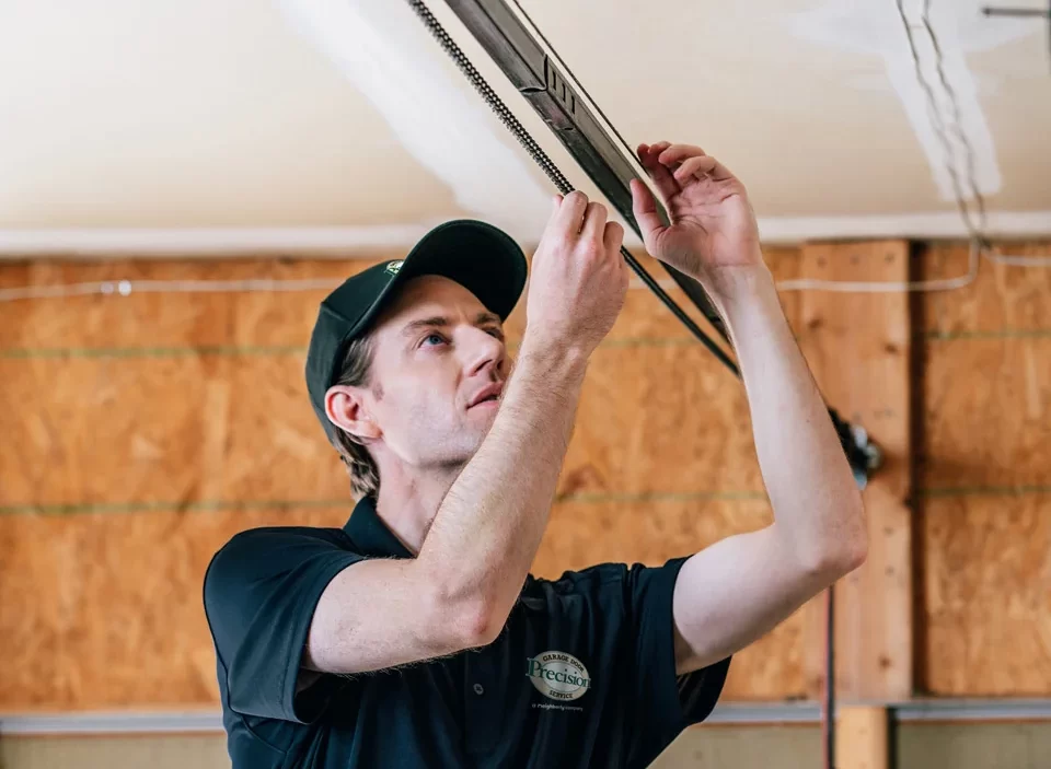 Garage door track repair