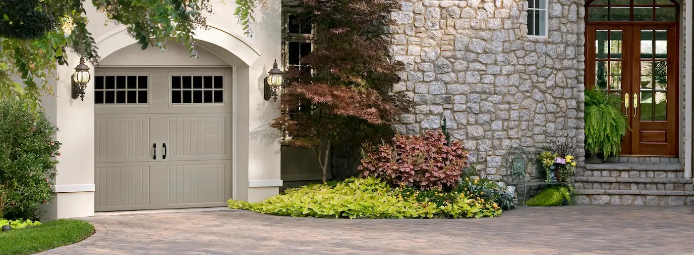 Amarr sandstone steel carriage style garage door Amarr sandstone steel carriage style garage door