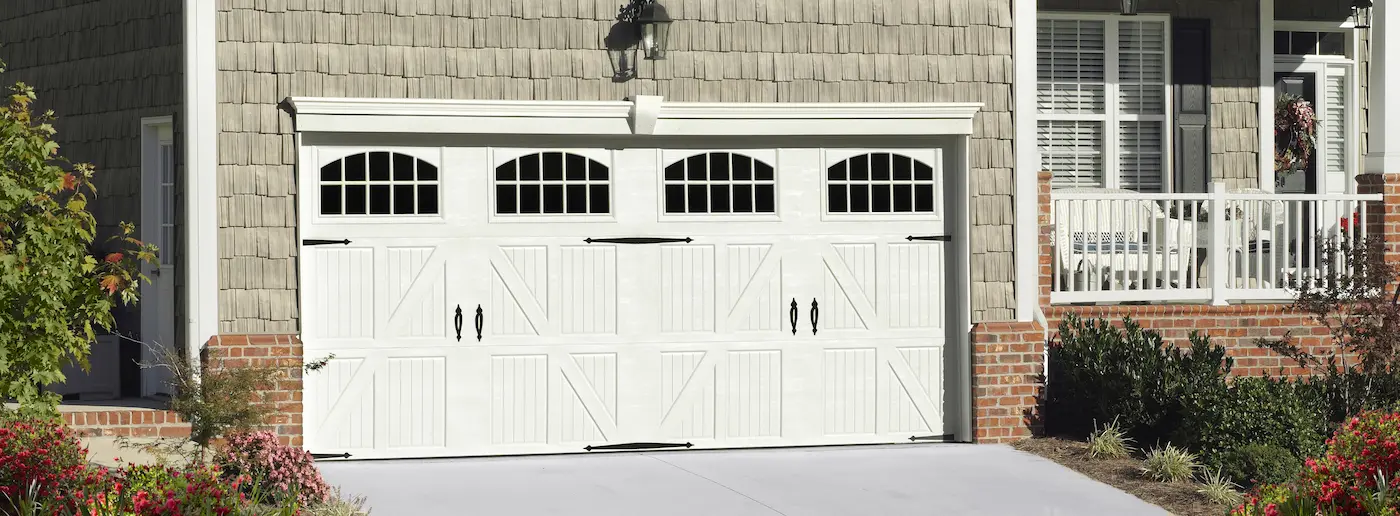 Amarr white steel double garage door Amarr white steel double garage door