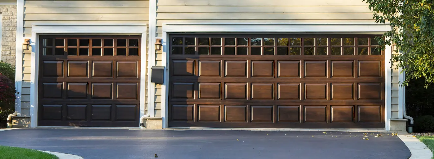 Wood double garage door Wood double garage door